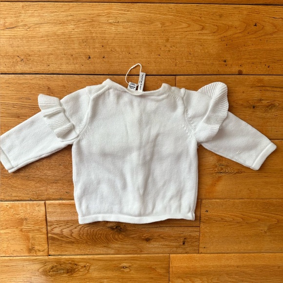 NWOT Janie and Jack white ruffle cardigan 3-6 months - Picture 2 of 4